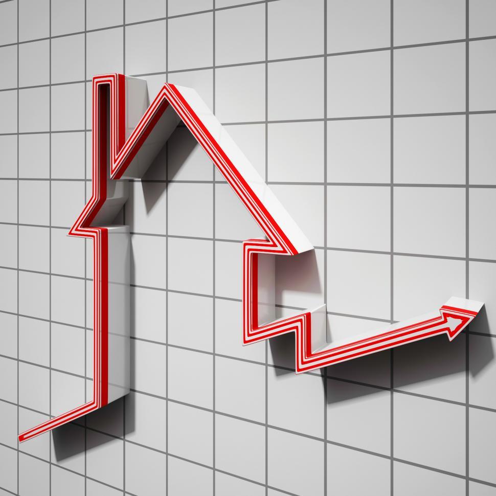 Free Image of House Icon Showing House Price Going Up 