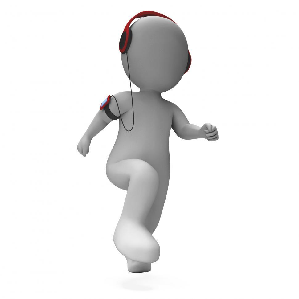 Free Image of Runner Character Listen To Music Shows Music Listening Jogging 