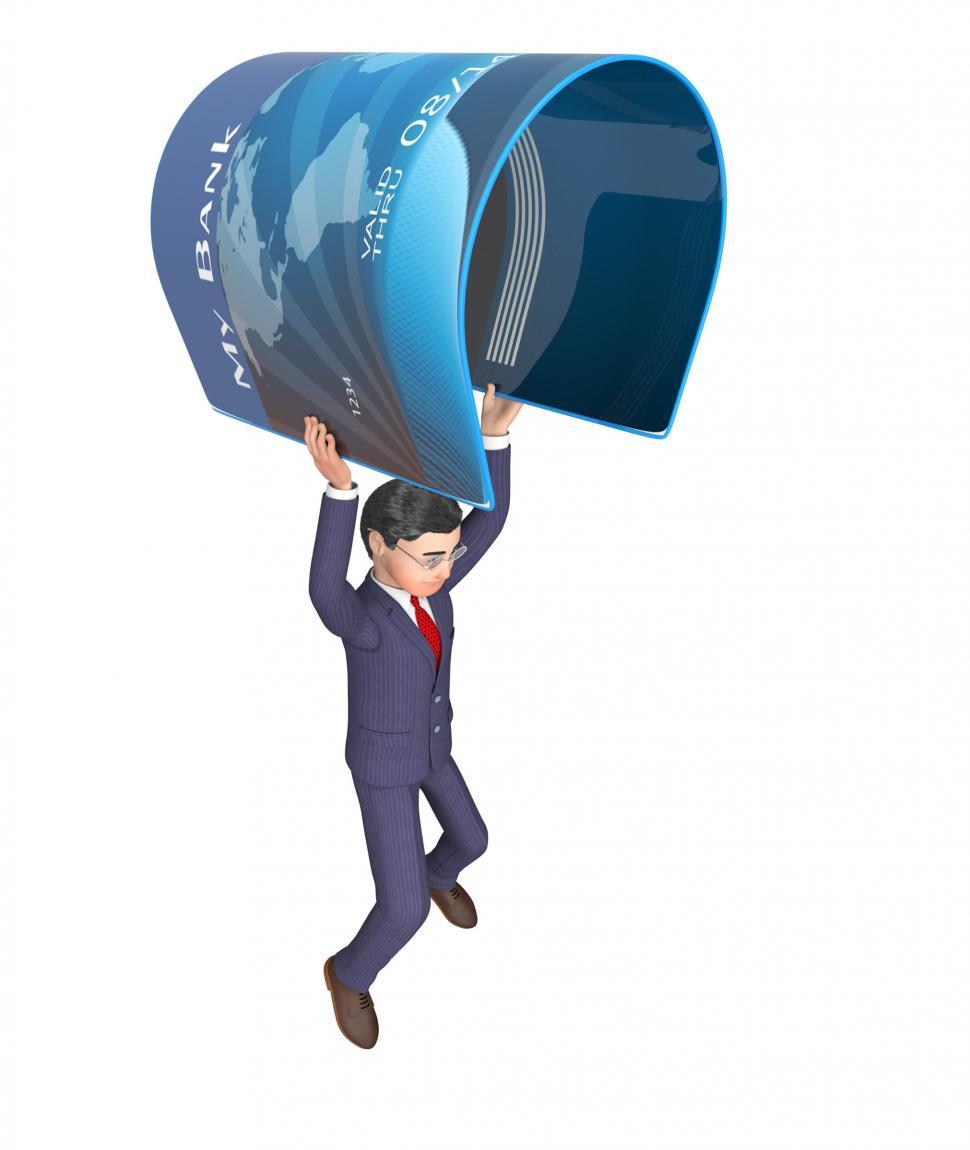 Free Image of Debit Card Means Illustration Consumerism And Credit 3d Renderin 