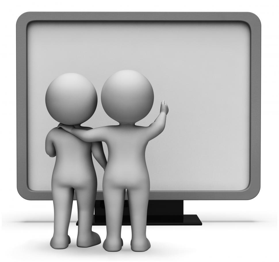 Free Image of Copyspace Characters Means Flat Screen And Board 3d Rendering 