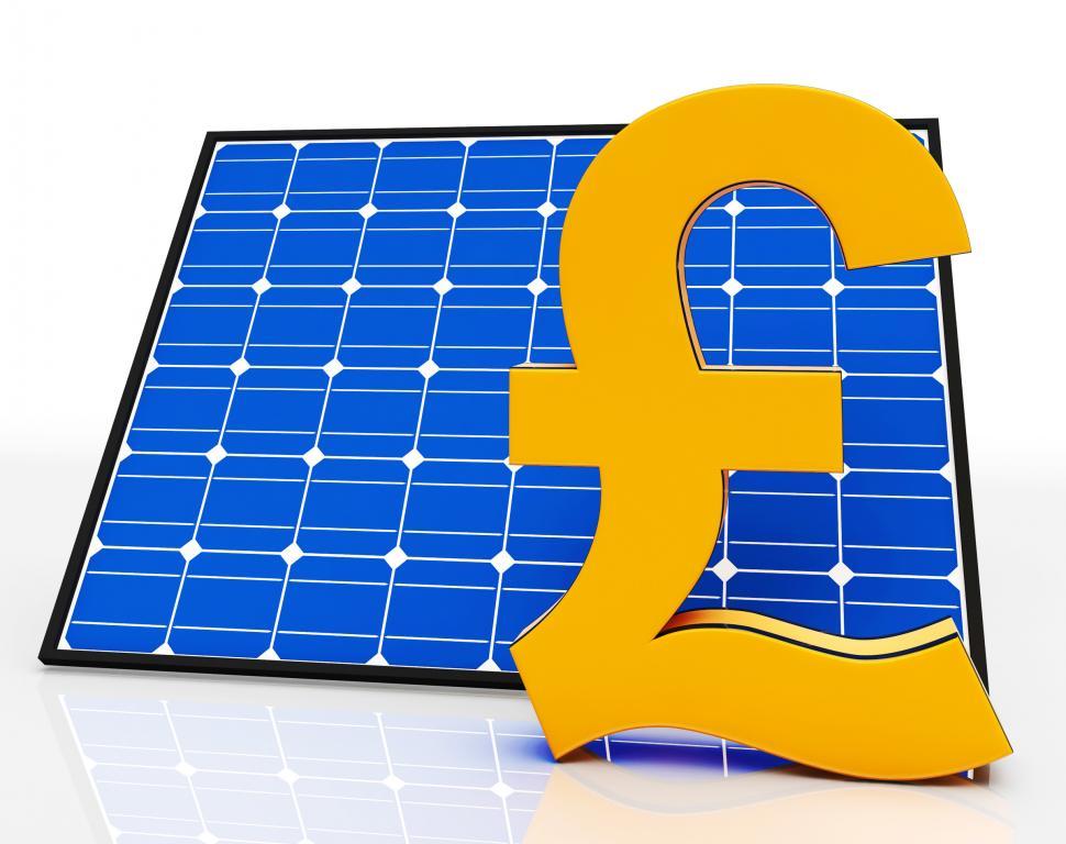 Free Image of Solar Panel And Pound Sign Shows Saving Power 