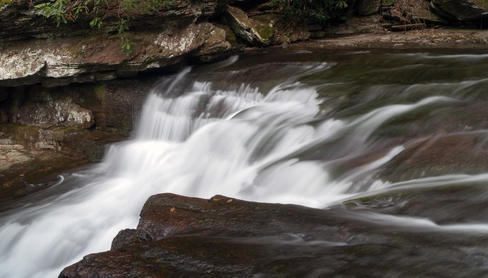 Free Image of Running waterfall at Van Campens Glen  