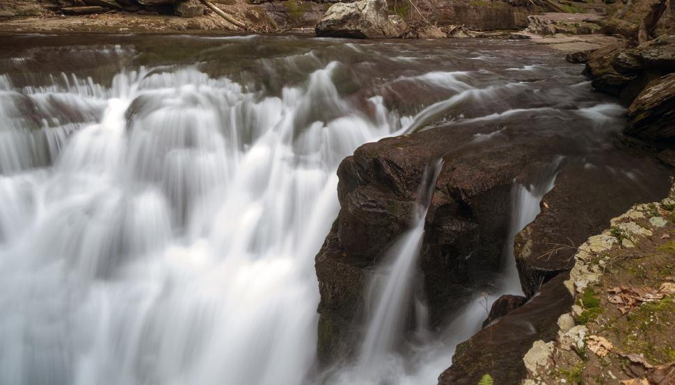 Free Image of Wide falls at Van Campens Glen 