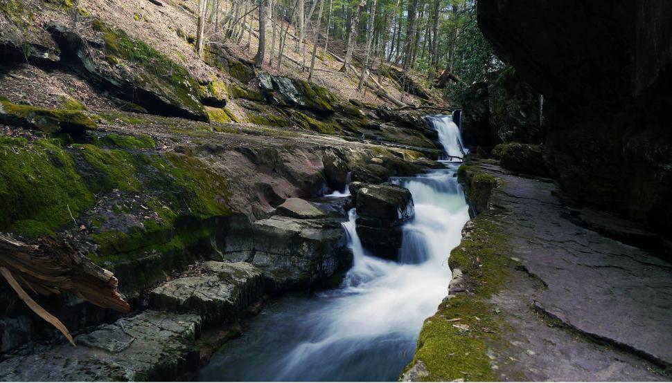 Free Image of Van Campens Glen Waterfall Rock Shelf 