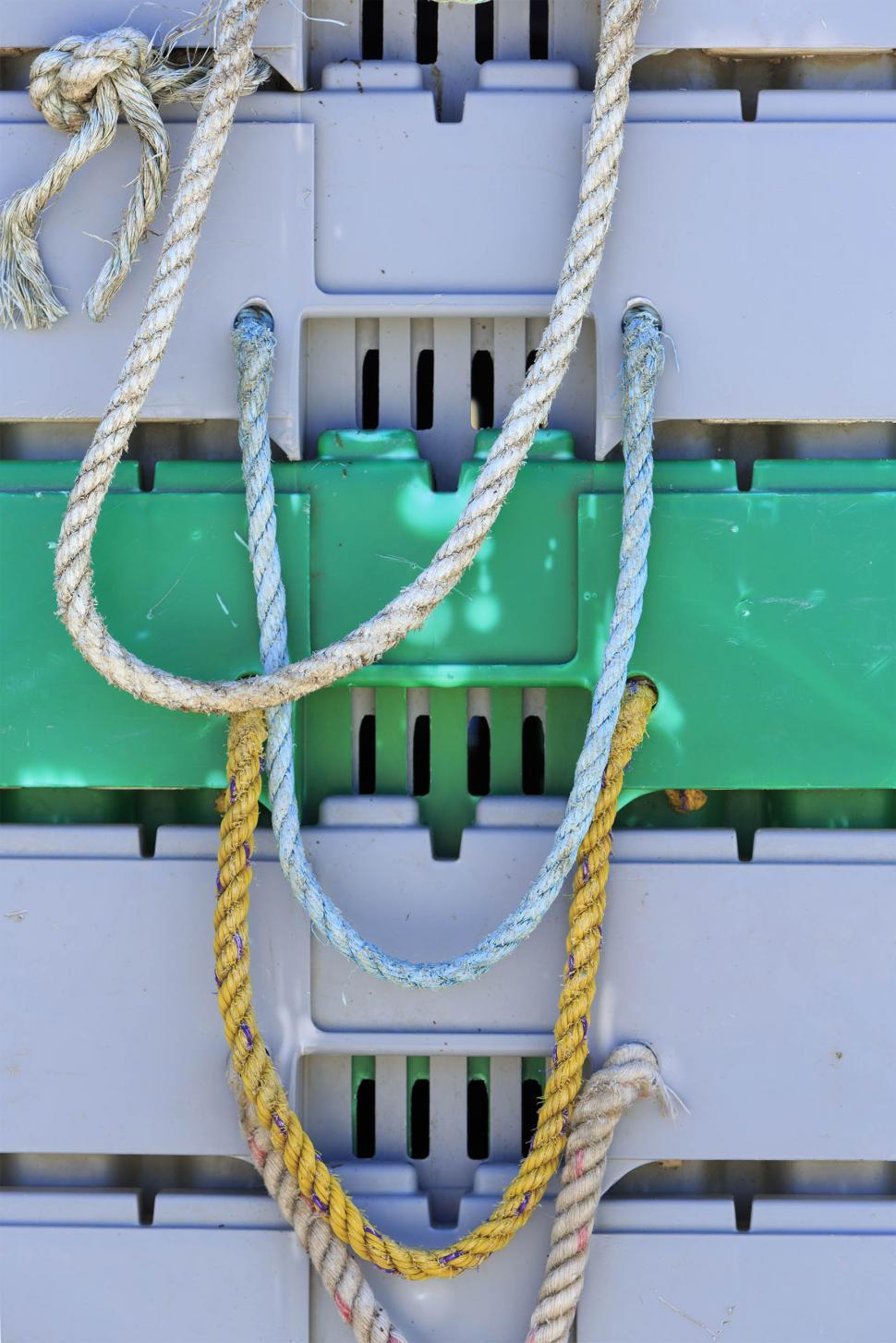 Free Image of Rope on lobster storage pens 