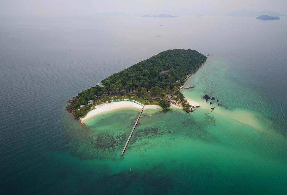 Free Image of Island Surrounded by Ocean Waters 