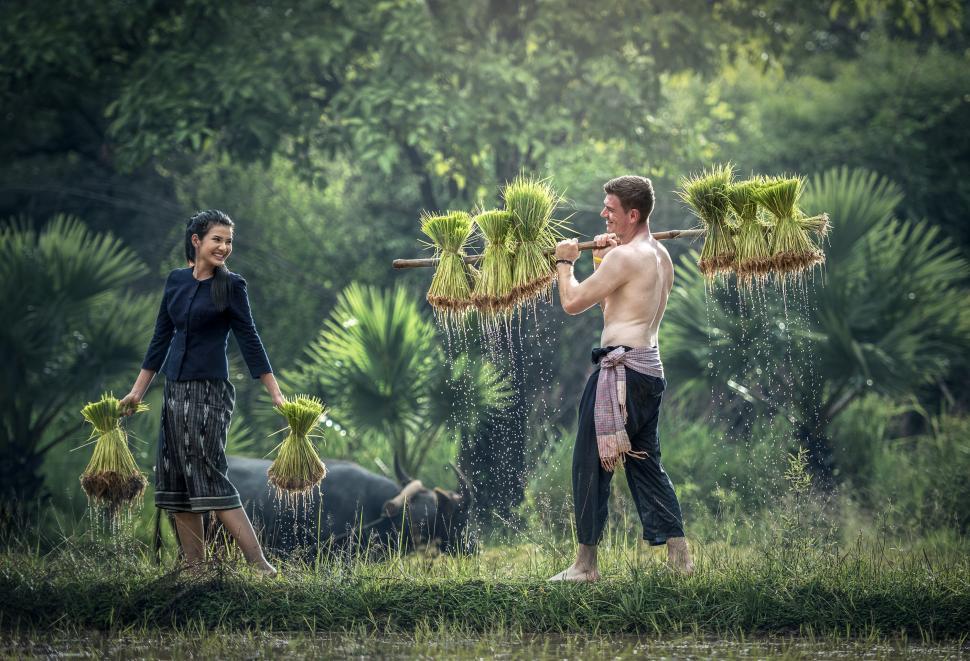 Free Image of Two People Standing in Grass 