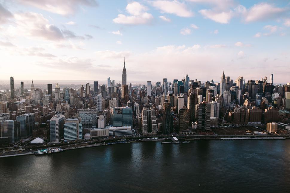 Free Image of Aerial View of City With River Running Through It 