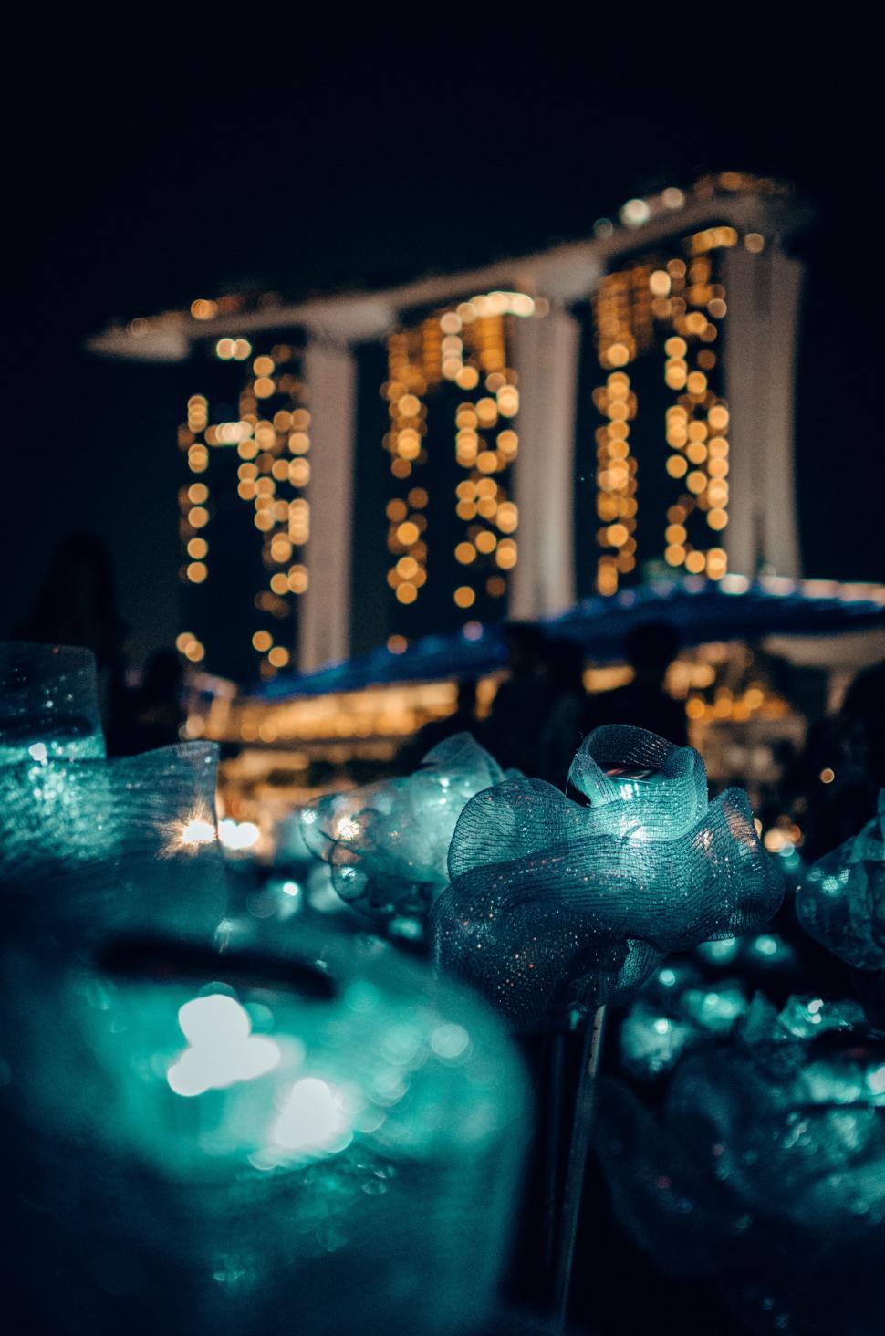 Free Image of Close Up of Building With Background Lights 