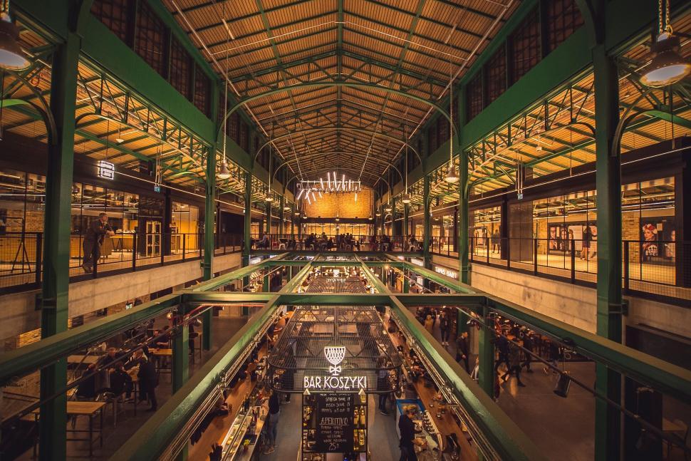 Free Image of Inside View of Large Building With Numerous Windows 