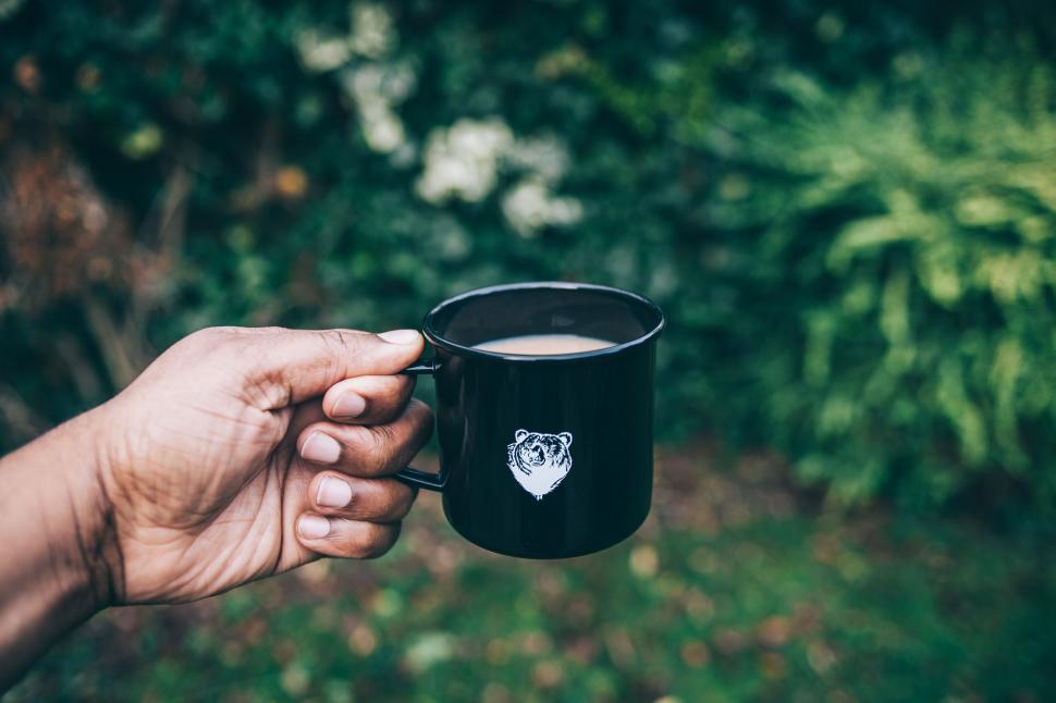 Free Image of Person Holding Black Coffee Mug 