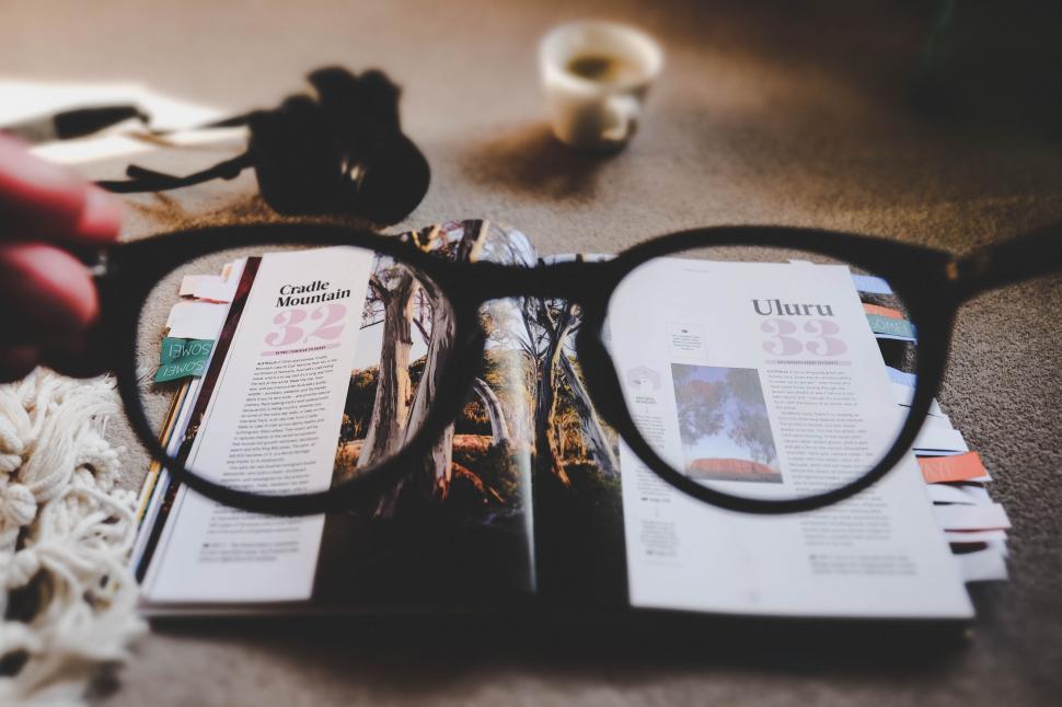 Free Image of Glasses on Book 