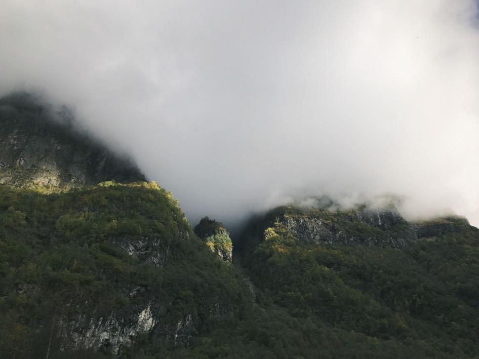 Free Image of Foggy Mountain in Monochrome 