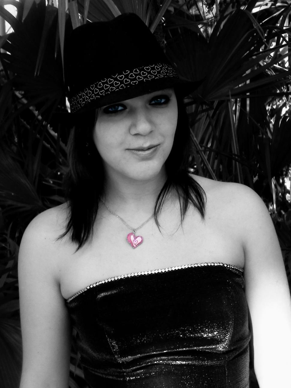 Free Image of girl and fedora 