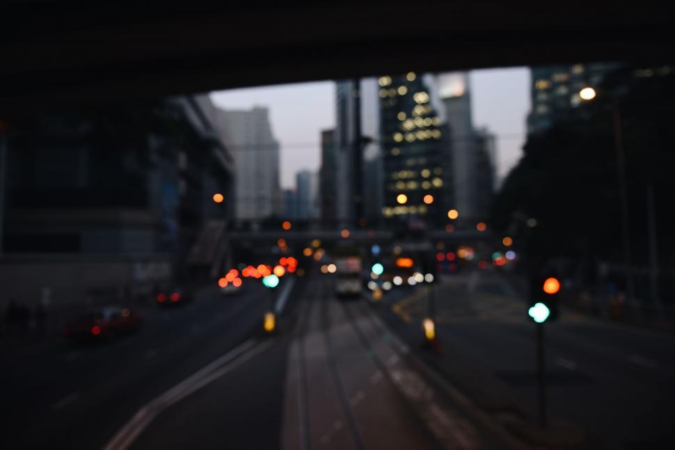 Free Image of Busy City Street Filled With Traffic at Night 