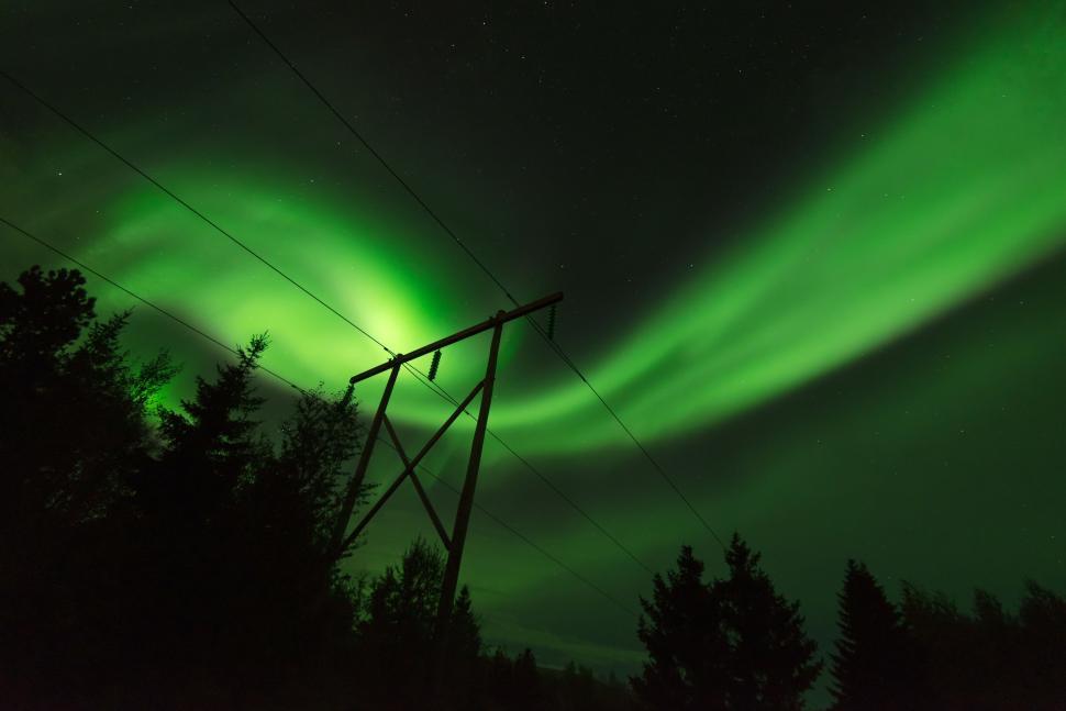 Free Image of Green and Black Aurora Borealis 