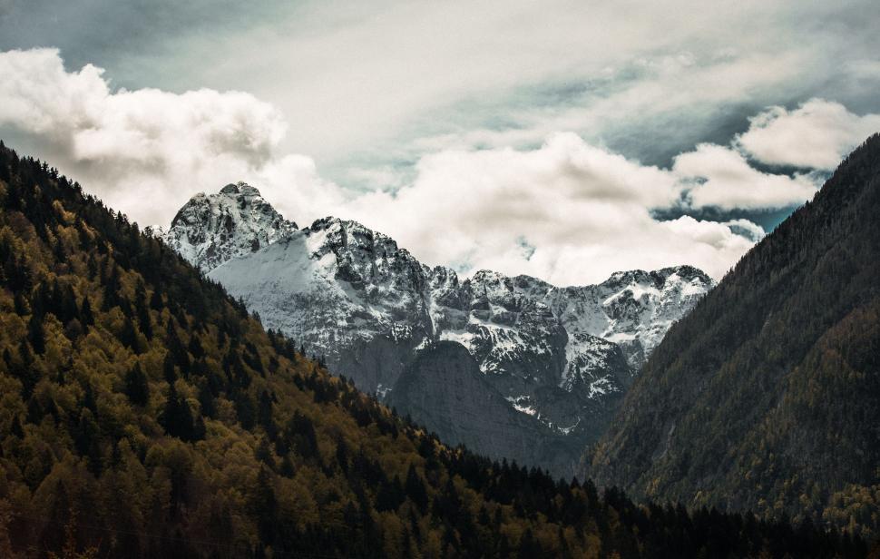 Free Image of Panoramic View of a Distant Mountain Range 