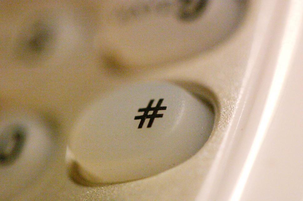 Free Image of Close Up of Button With Hash Symbol 