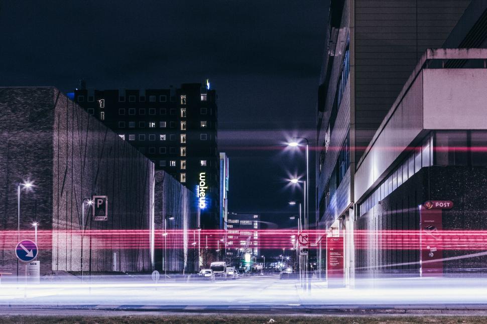 Free Image of City Street Filled With Tall Buildings 