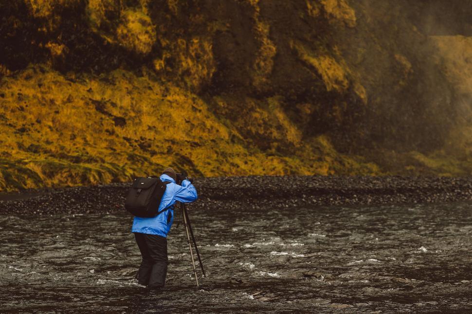 Free Image of Person Standing in Body of Water 