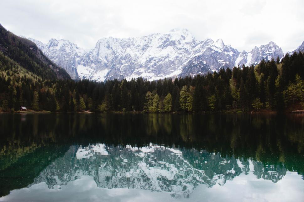 Free Image of Mountain Lake Surrounded by Trees 