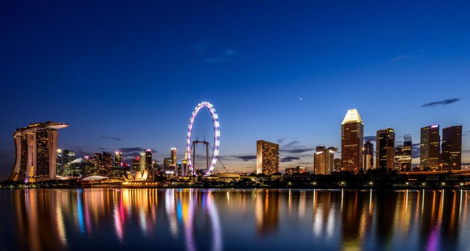 Free Image of City Skyline With Ferris Wheel 