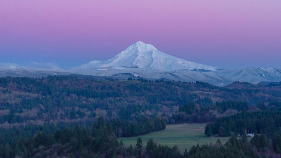 Free Image of Snow Covered Mountain at Dusk 