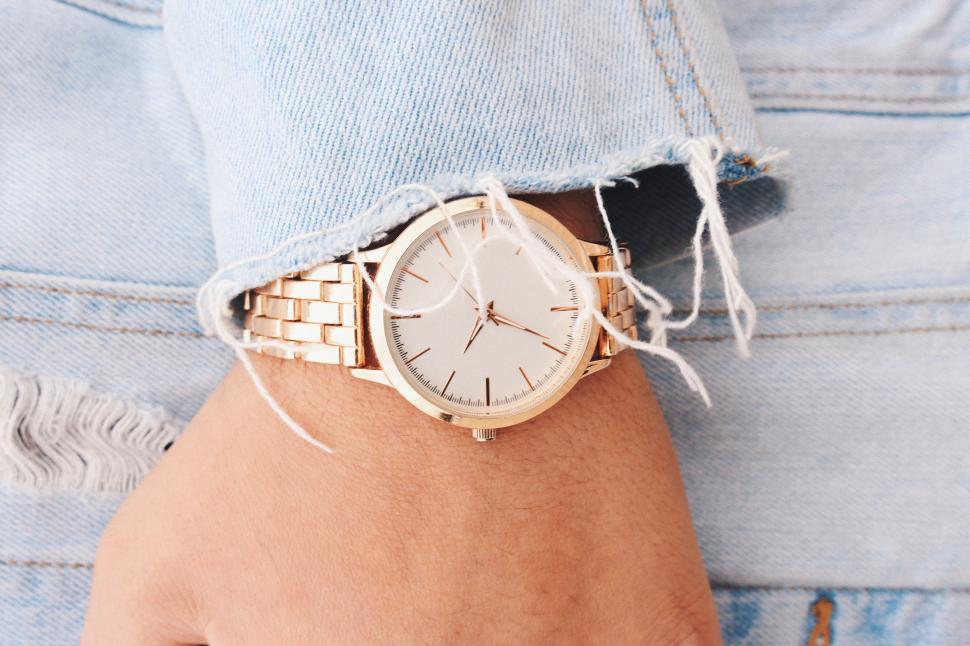 Free Image of Woman Wearing Watch on Wrist 