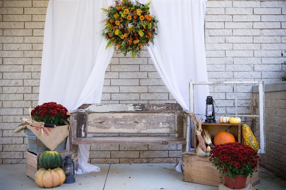 Free Image of Wooden Bench Next to White Curtain 