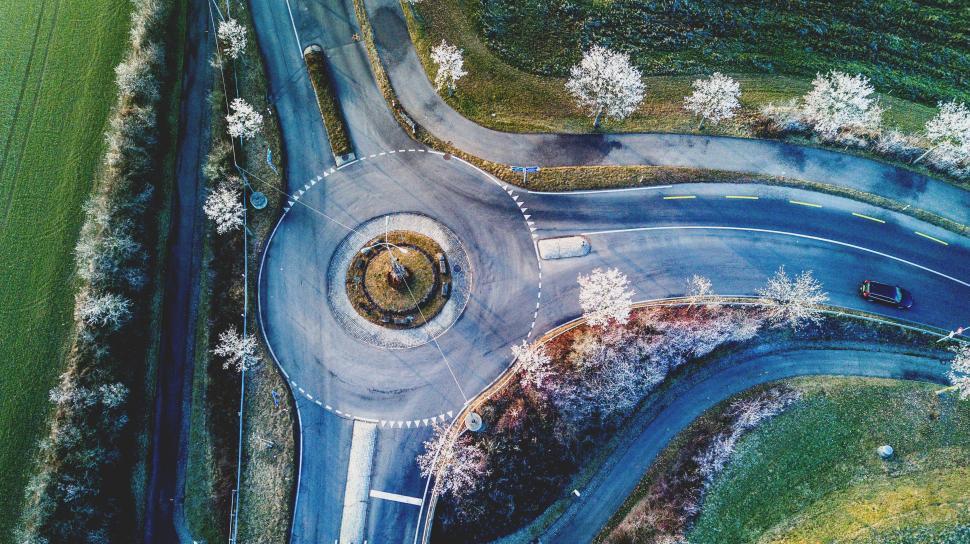 Free Image of Aerial View of a Winding Road in the Countryside 
