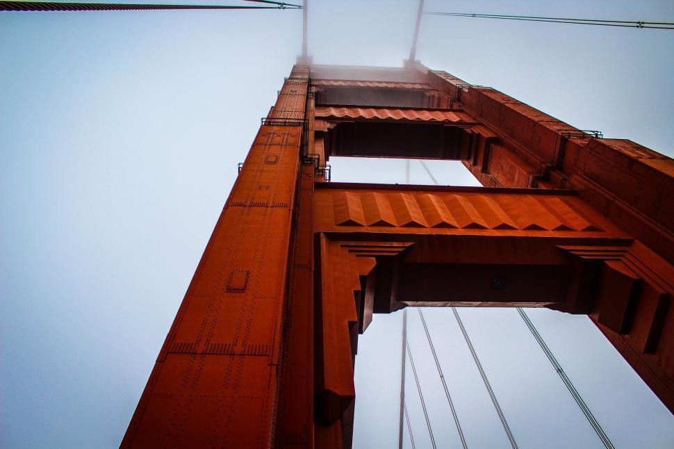 Free Image of A View of the Top of the Golden Gate Bridge 