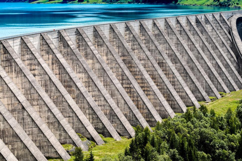 Free Image of Massive Dam Overlooking Lake 