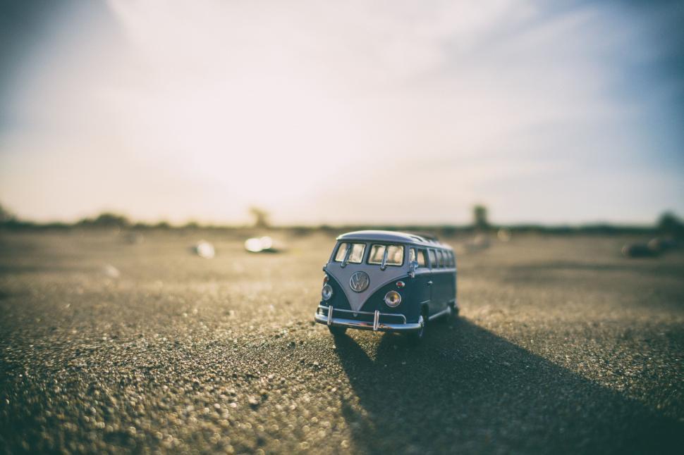 Free Image of Toy Van in Field 