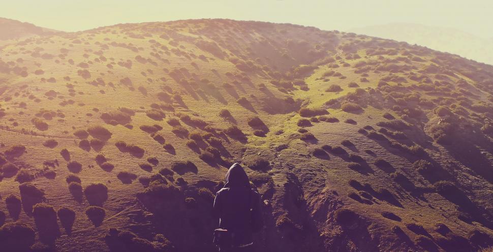 Free Image of Person Riding Horse on Mountain Side 