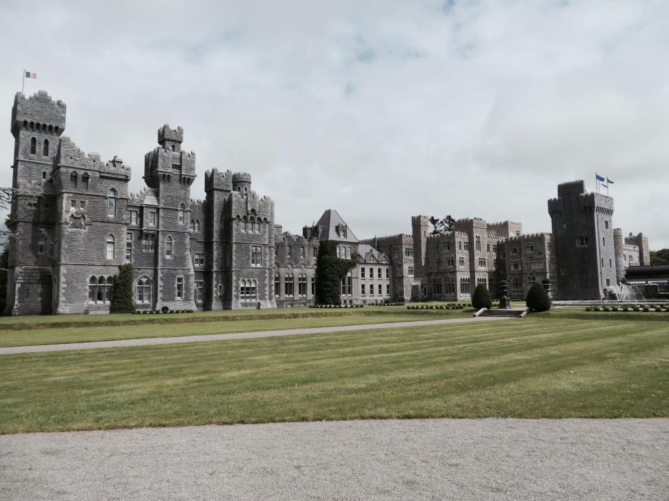 Free Image of Old Castle in Black and White 
