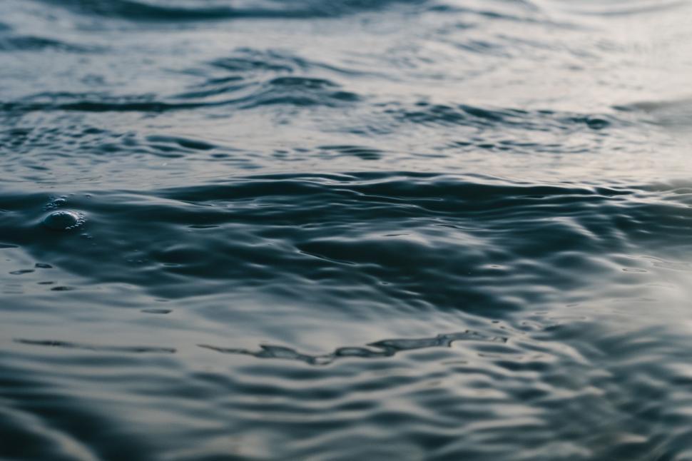 Free Image of Ocean Water in Black and White 