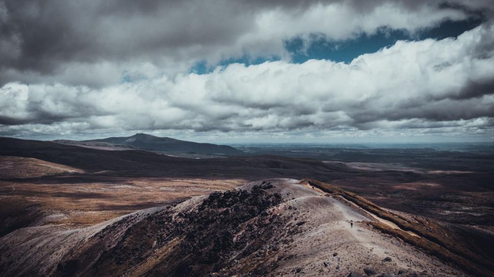 Free Image of Clouds Over Mountain Range 