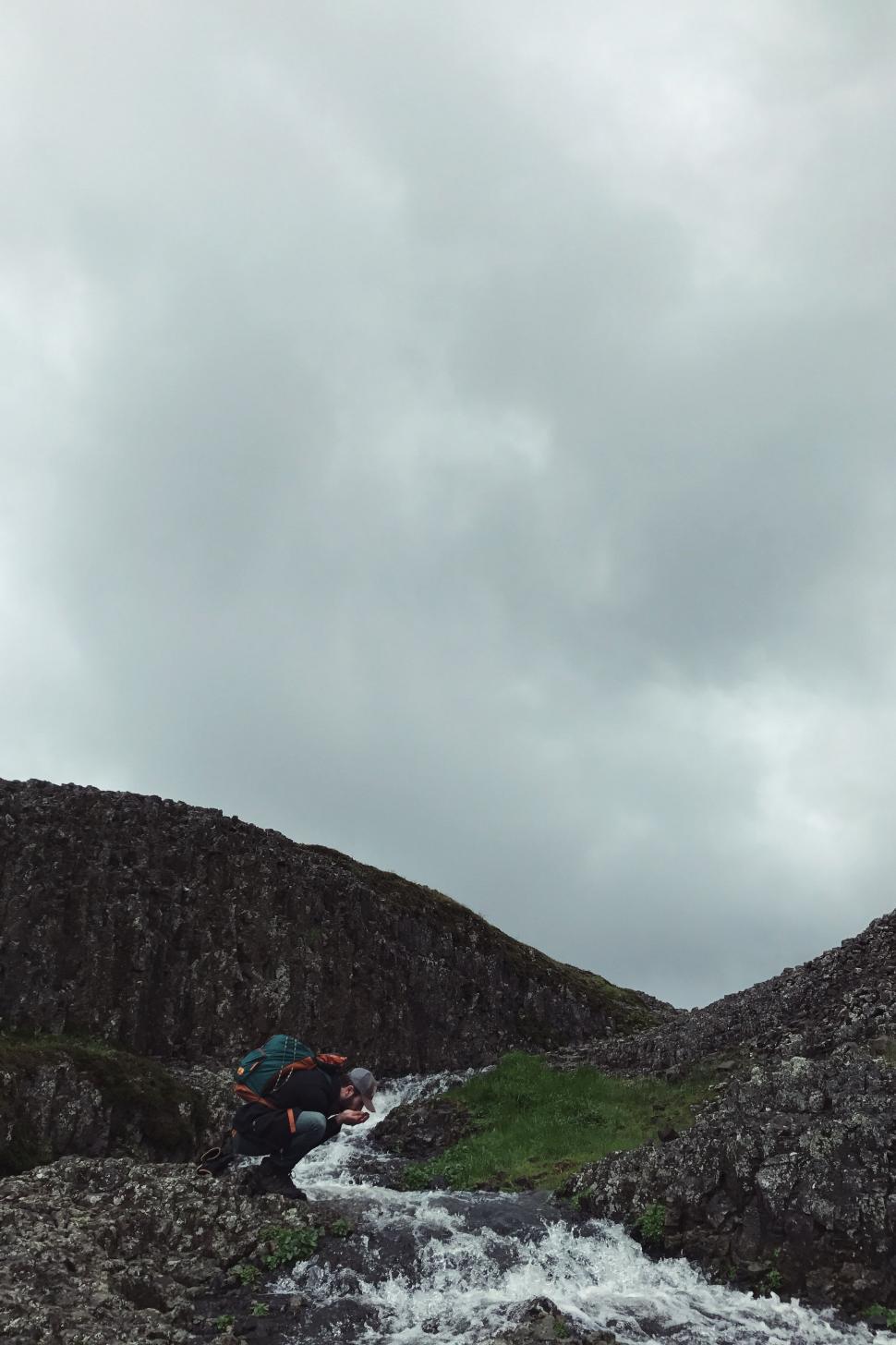 Free Image of Mountain Stream Flowing Through Rocks 