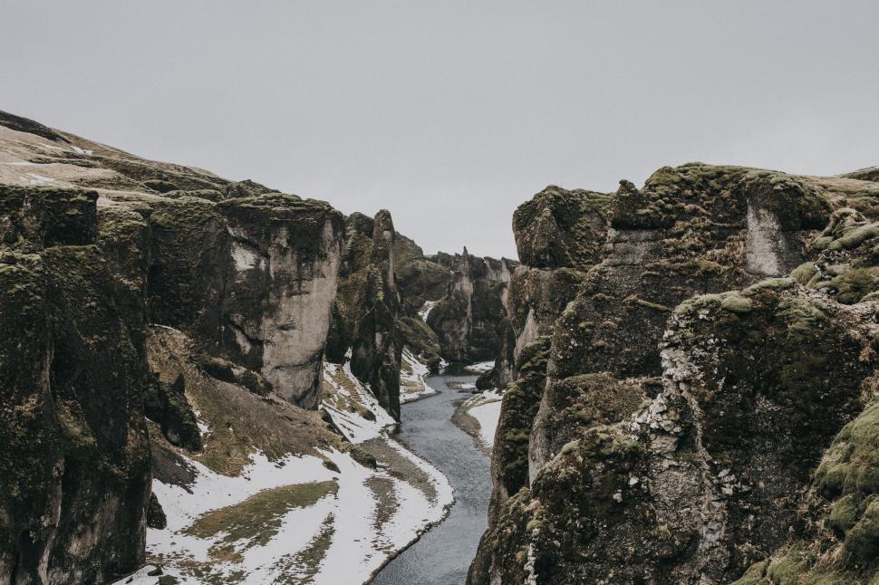 Free Image of River Flowing Through Mountain Landscape 