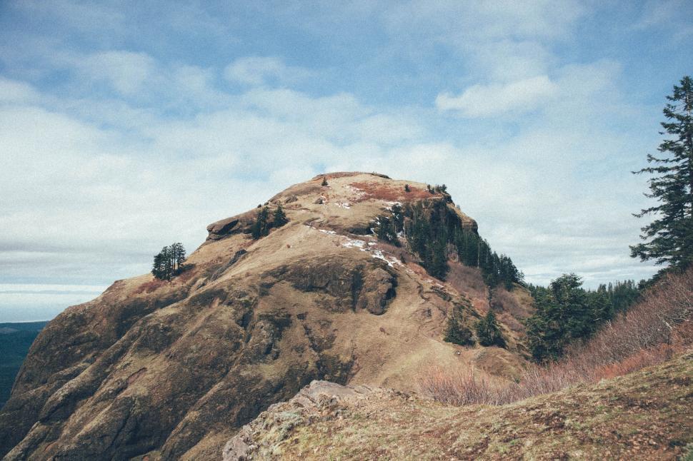 Free Image of Mountain Peak With Tree 
