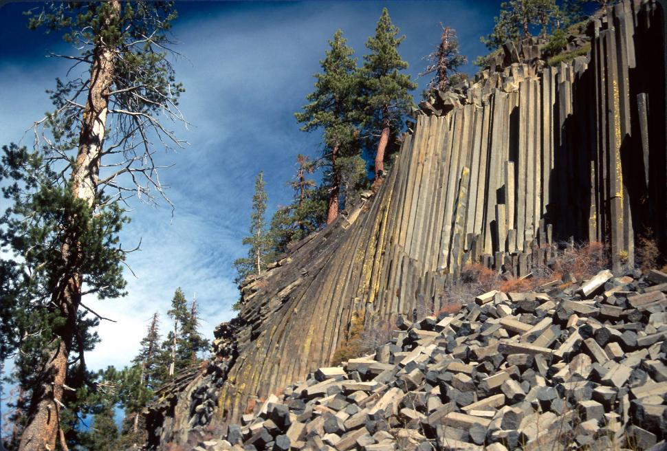 Free Image of Large Rock Formation With Trees 