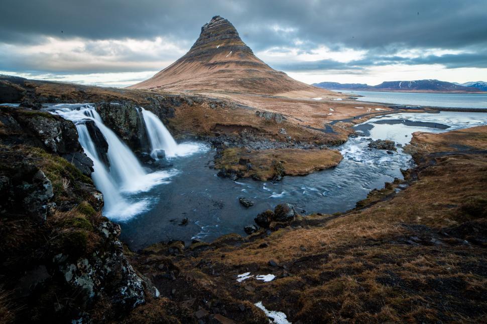 Free Image of Majestic Mountain With Waterfall 