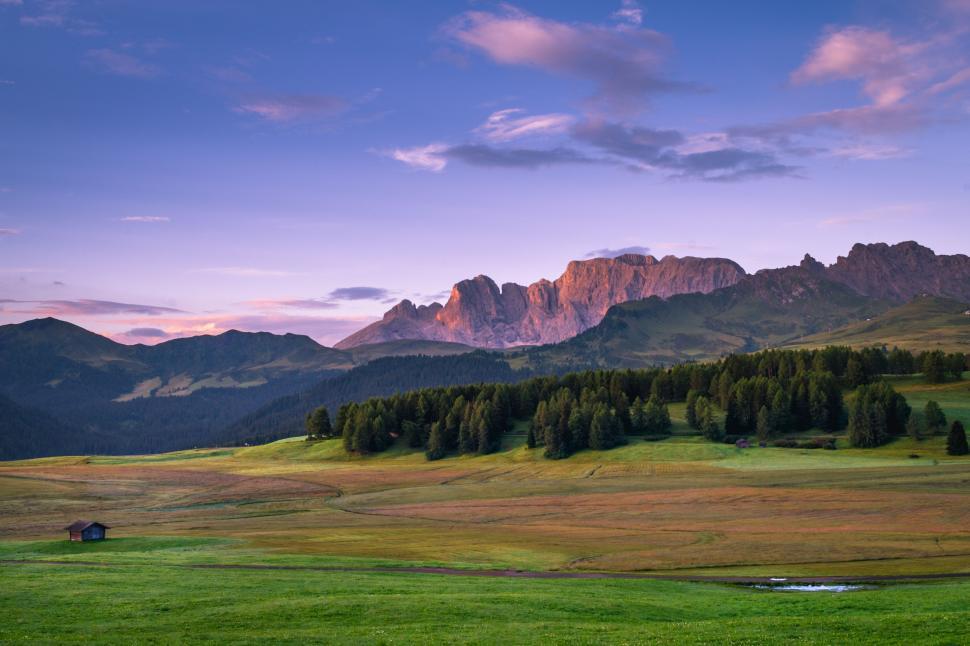 Free Image of Grassy Field With Mountains in the Background 