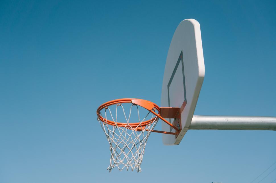 Free Image of Basketball Passing Through Basketball Hoop 