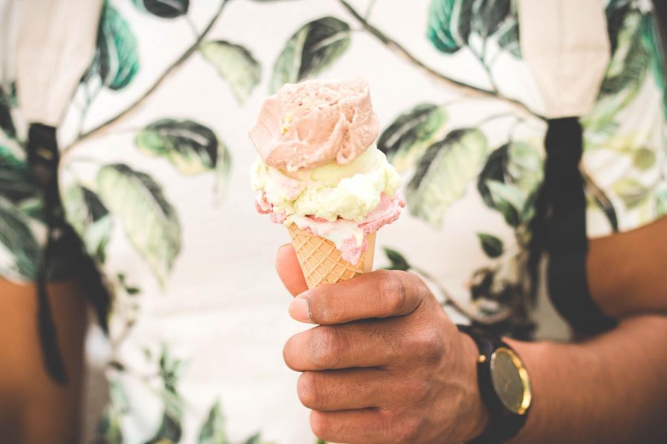 Free Image of Person Holding Ice Cream Cone 
