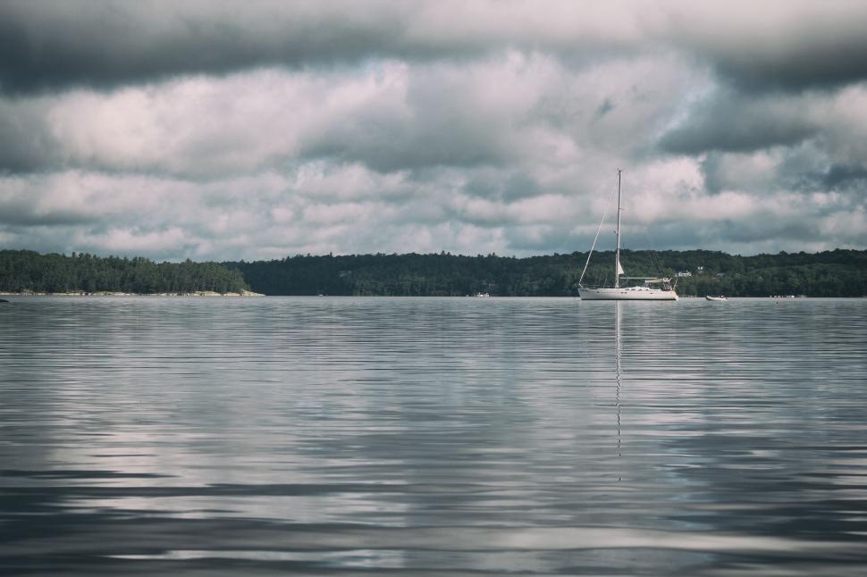 Free Image of A Sailboat Sailing in Open Water 