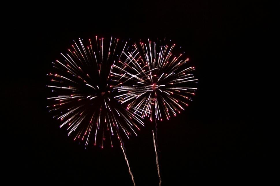 Free Image of Explosive Fireworks Display in Black and White 