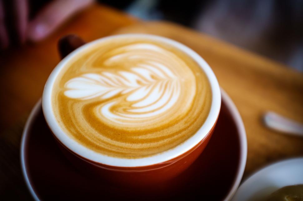Free Image of A Cappuccino on a Saucer on a Table 