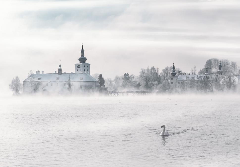 Free Image of Lake With Church in Background 