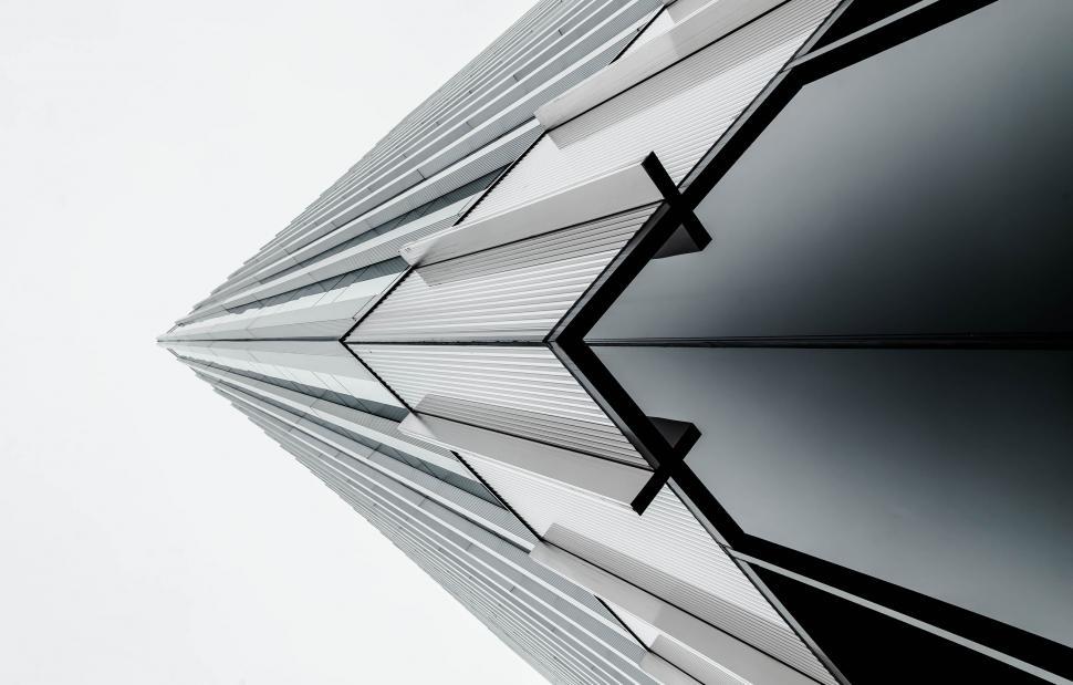 Free Image of Tall Building in Black and White 